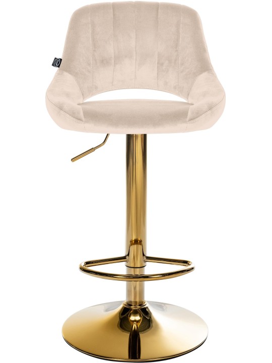 Barkruk Milet fluweel goud, crème