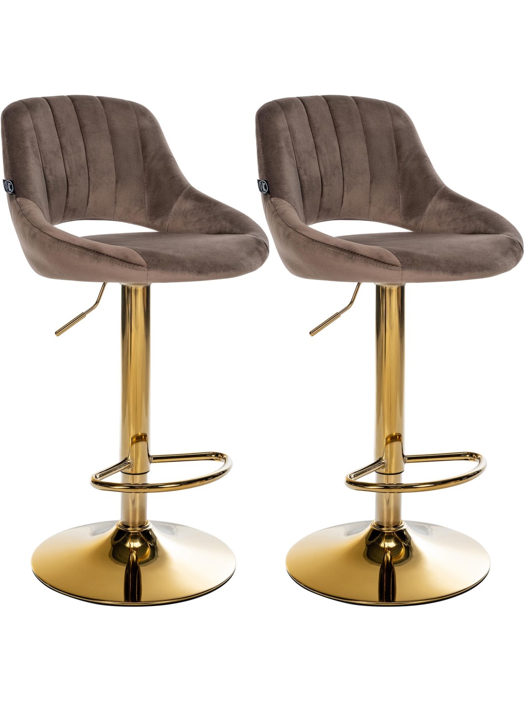 Set van 2 barkrukken Milet Fluweel G, bruin