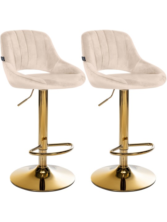 Set van 2 barkrukken Milet fluweel G, crème Set van 2 barkrukken Milet fluweel G, crème