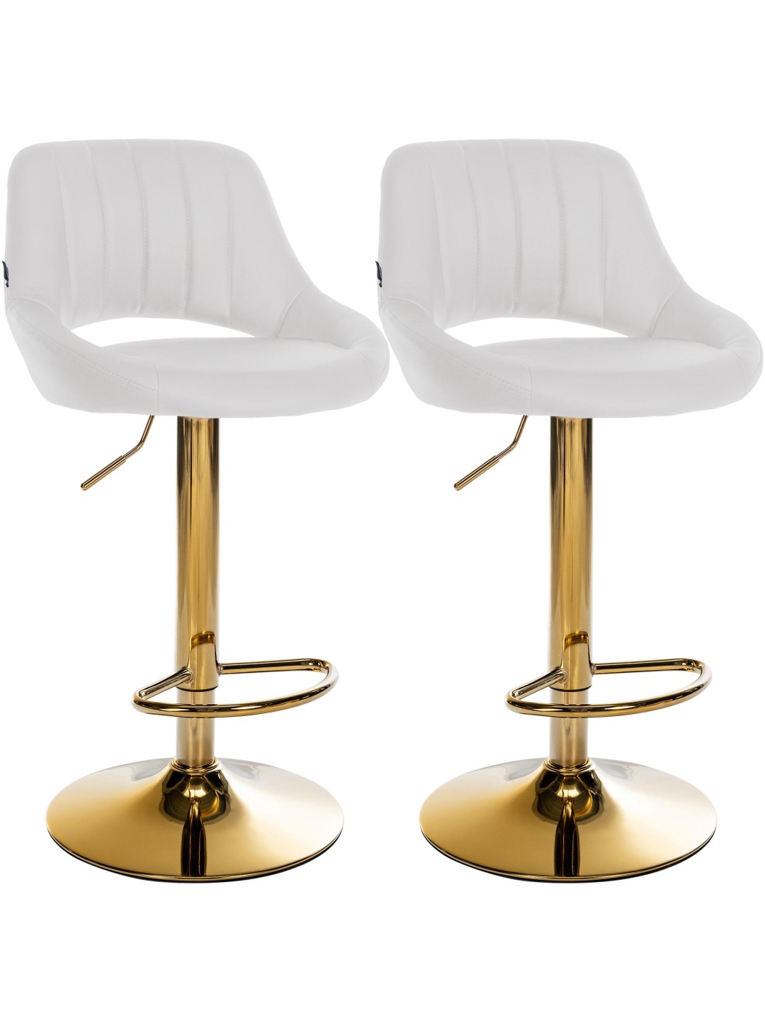Set van 2 barkrukken Milet kunstleer G, wit