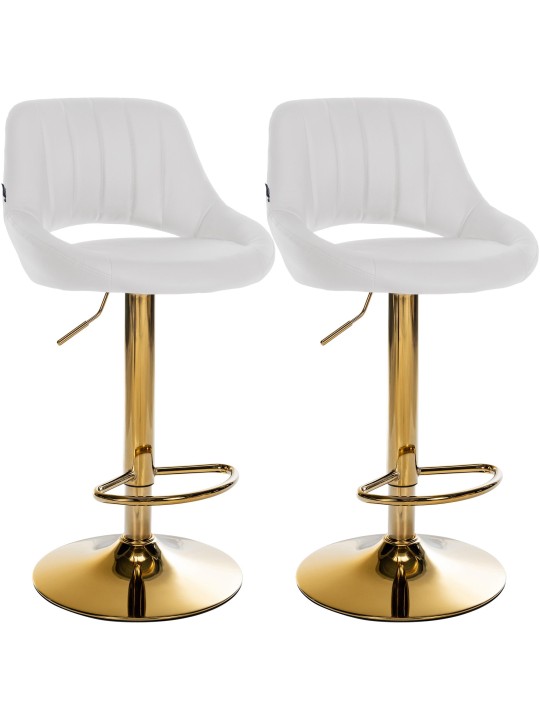 Set van 2 barkrukken Milet kunstleer G, wit Set van 2 barkrukken Milet kunstleer G, wit