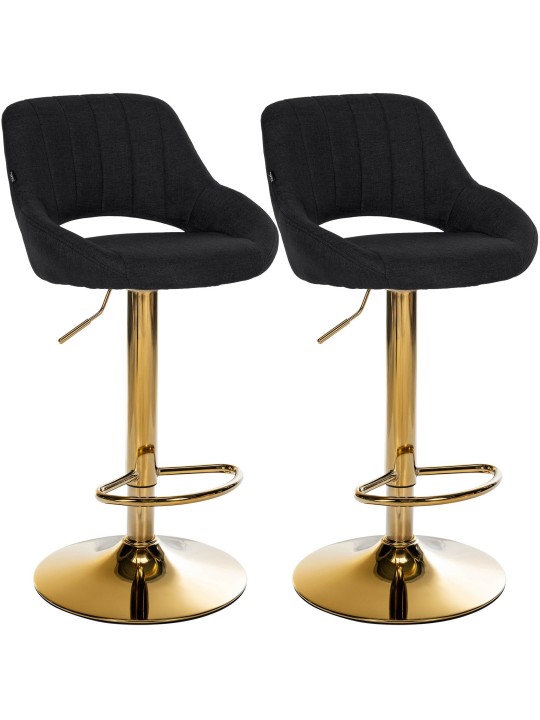 Set van 2 barkrukken Milet stof G, zwart Set van 2 barkrukken Milet stof G, zwart