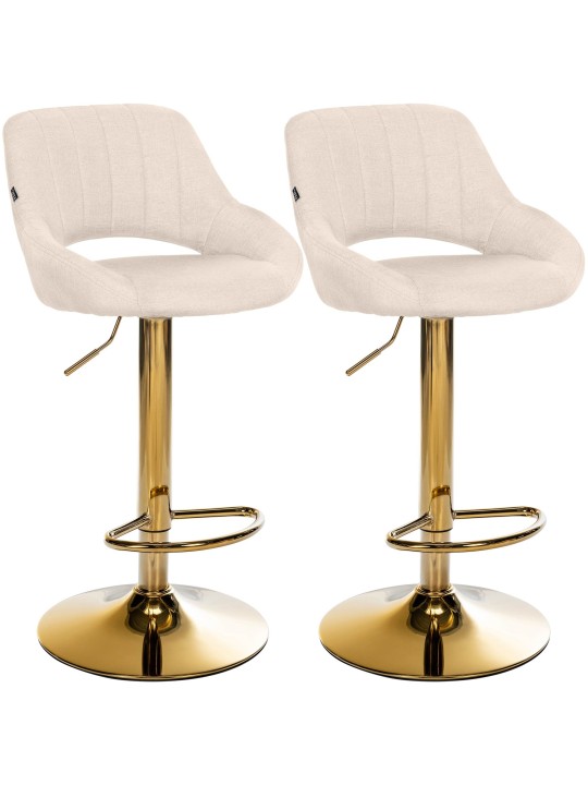 Set van 2 barkrukken Milet stof G, crème