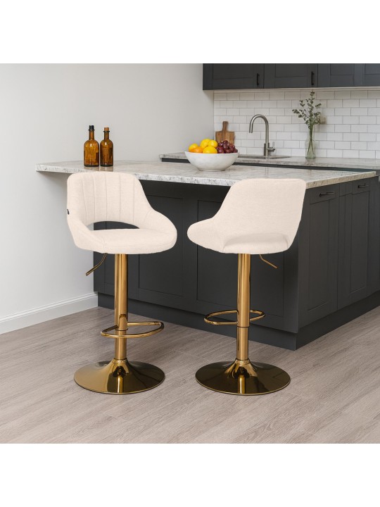 Set van 2 barkrukken Milet stof G, crème