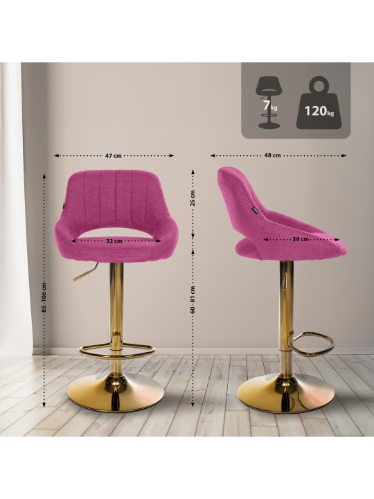Set van 2 barkrukken Milet stof G, lila