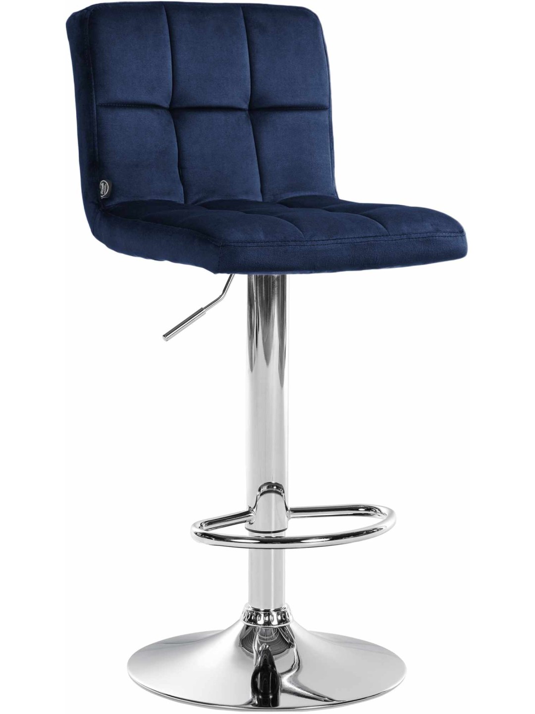 Barkruk Peru fluweel chroom, blauw