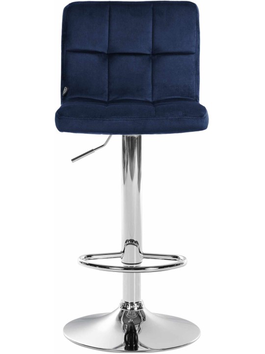 Barkruk Peru fluweel chroom, blauw