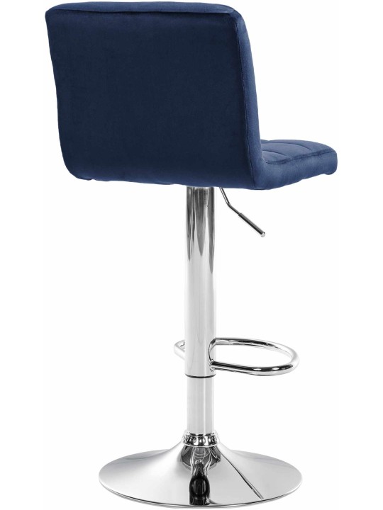 Barkruk Peru fluweel chroom, blauw