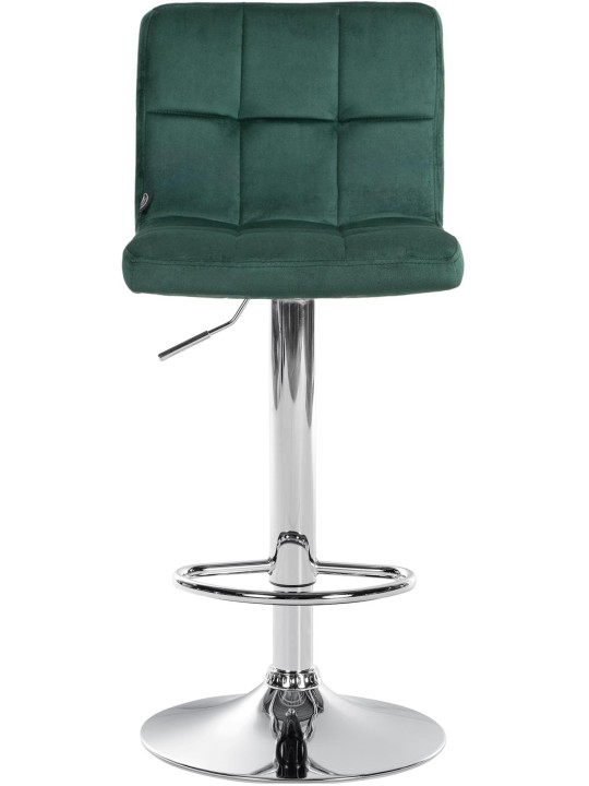 Barkruk Peru fluweel chroom, groen