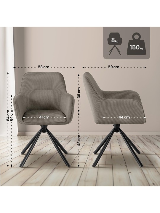 Stoel Tipton Cord, taupe Stoel Tipton Cord, taupe