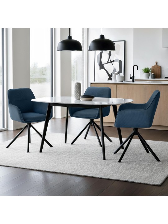 Stoel Tipton Cord, blauw
