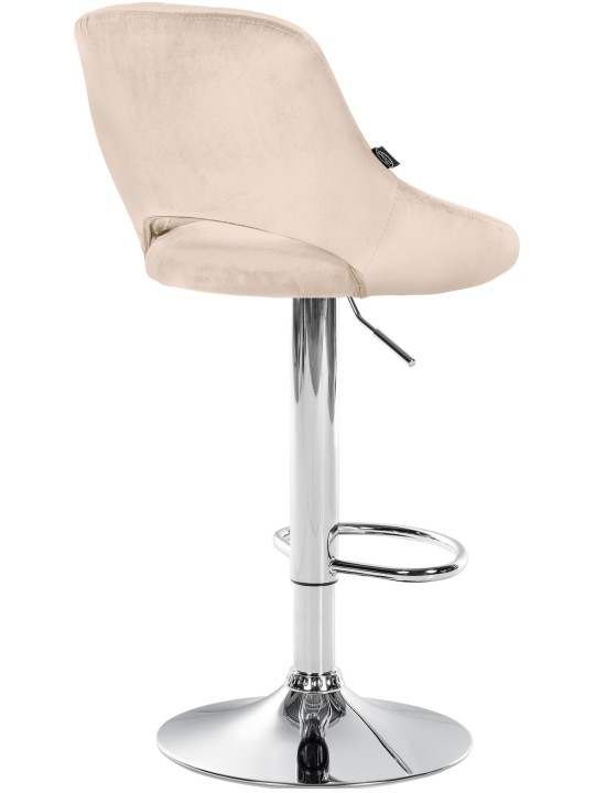 Barkruk Milet fluweel chroom, crème