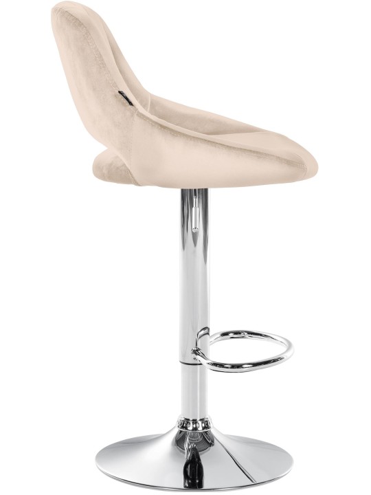 Barkruk Milet fluweel chroom, crème