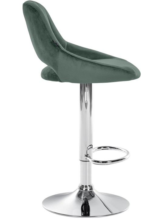 Barkruk Milet fluweel chroom, groen