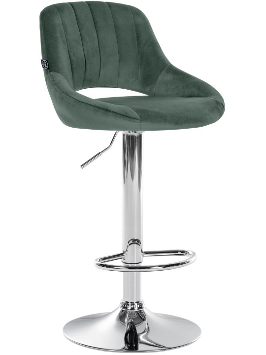 Barkruk Milet fluweel chroom, groen