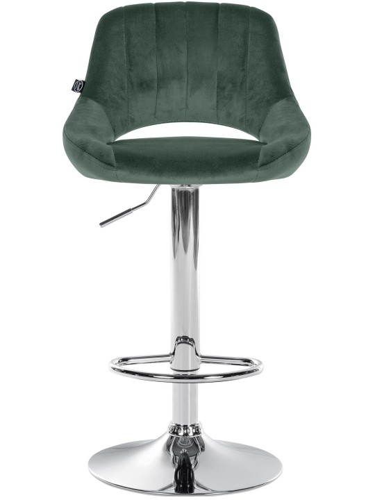 Barkruk Milet fluweel chroom, groen