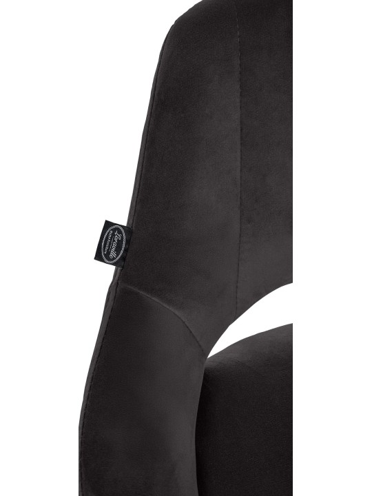 Barkruk Milet fluweel chroom, zwart