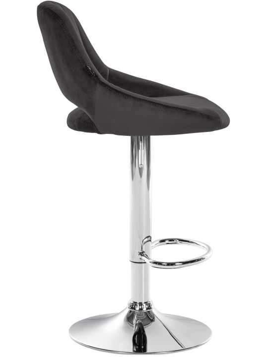Barkruk Milet fluweel chroom, zwart