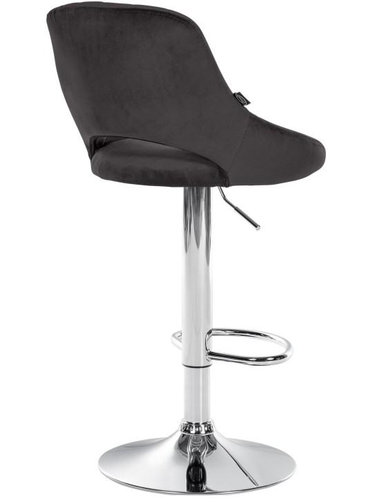 Barkruk Milet fluweel chroom, zwart