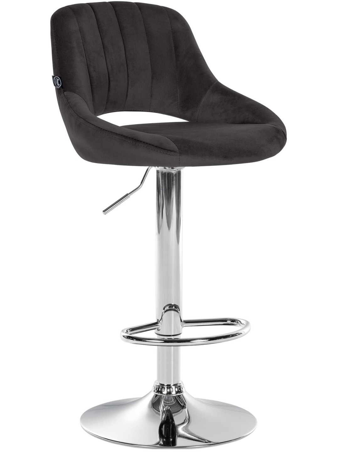 Barkruk Milet fluweel chroom, zwart
