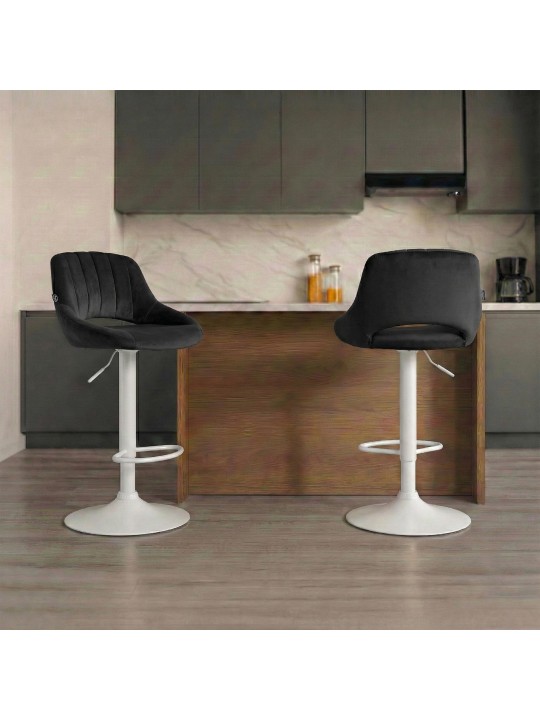 Barkruk Milet fluweel, zwart Barkruk Milet fluweel, zwart