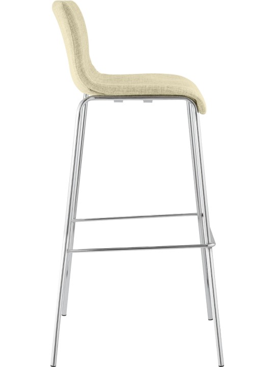 Barkruk Hoover stof 4-poots frame chroom, crème Barkruk Hoover stof 4-poots frame chroom, crème