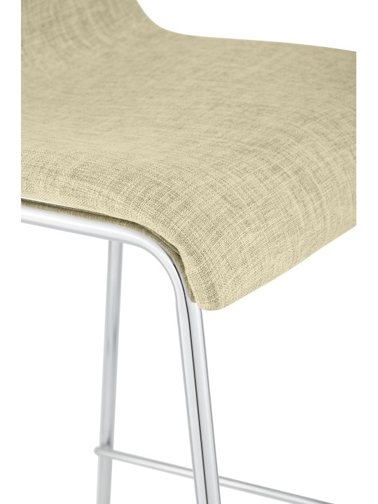 Barkruk Hoover stof 4-poots frame chroom, crème Barkruk Hoover stof 4-poots frame chroom, crème