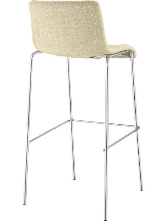 Barkruk Hoover stof 4-poots frame chroom, crème Barkruk Hoover stof 4-poots frame chroom, crème