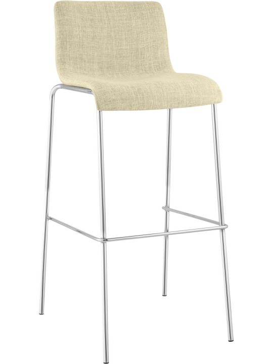 Barkruk Hoover stof 4-poots frame chroom, crème Barkruk Hoover stof 4-poots frame chroom, crème