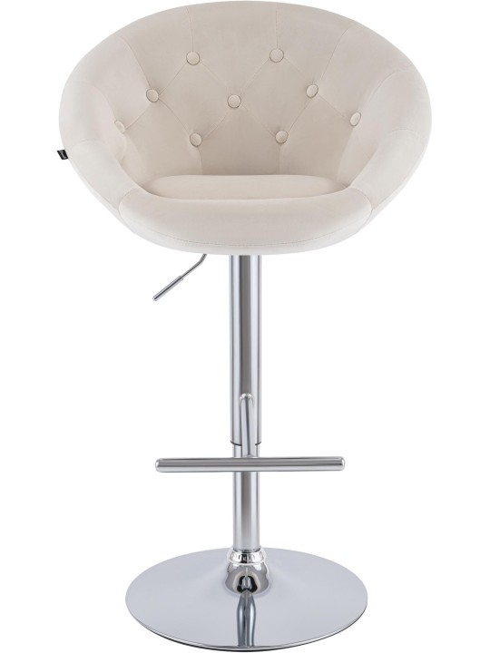 Barkruk London fluweel chroom, crème
