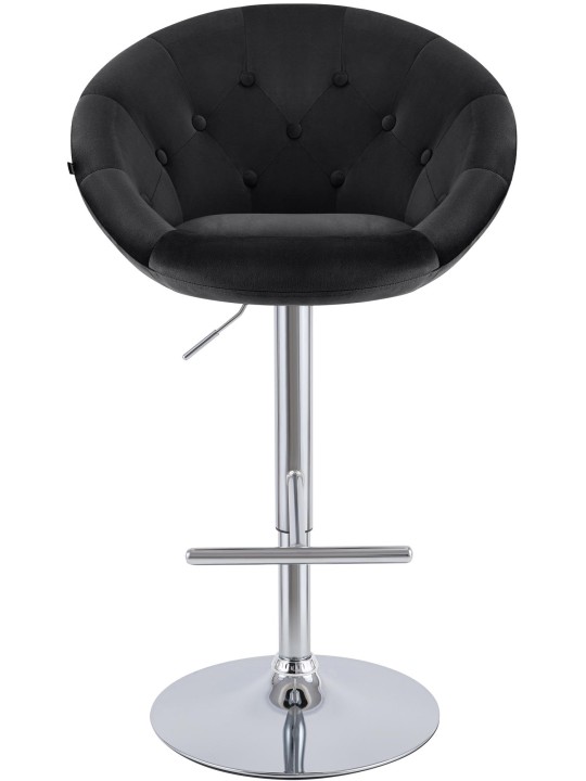 Barkruk London fluweel chroom, zwart