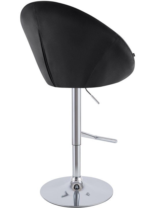 Barkruk London fluweel chroom, zwart