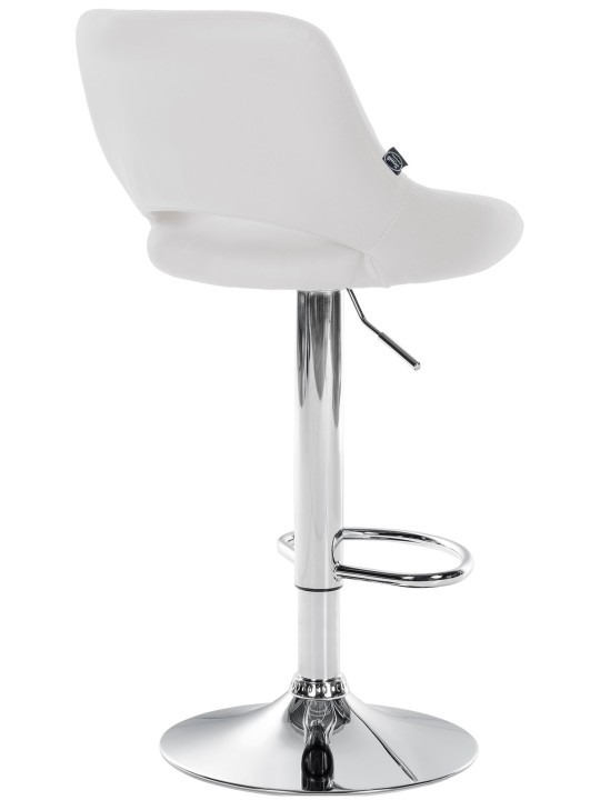 Barkruk Milet kunstleer chroom, wit