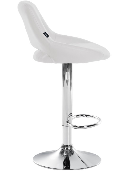 Barkruk Milet kunstleer chroom, wit