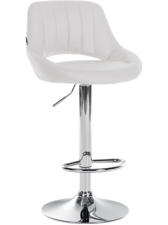 Barkruk Milet kunstleer chroom, wit
