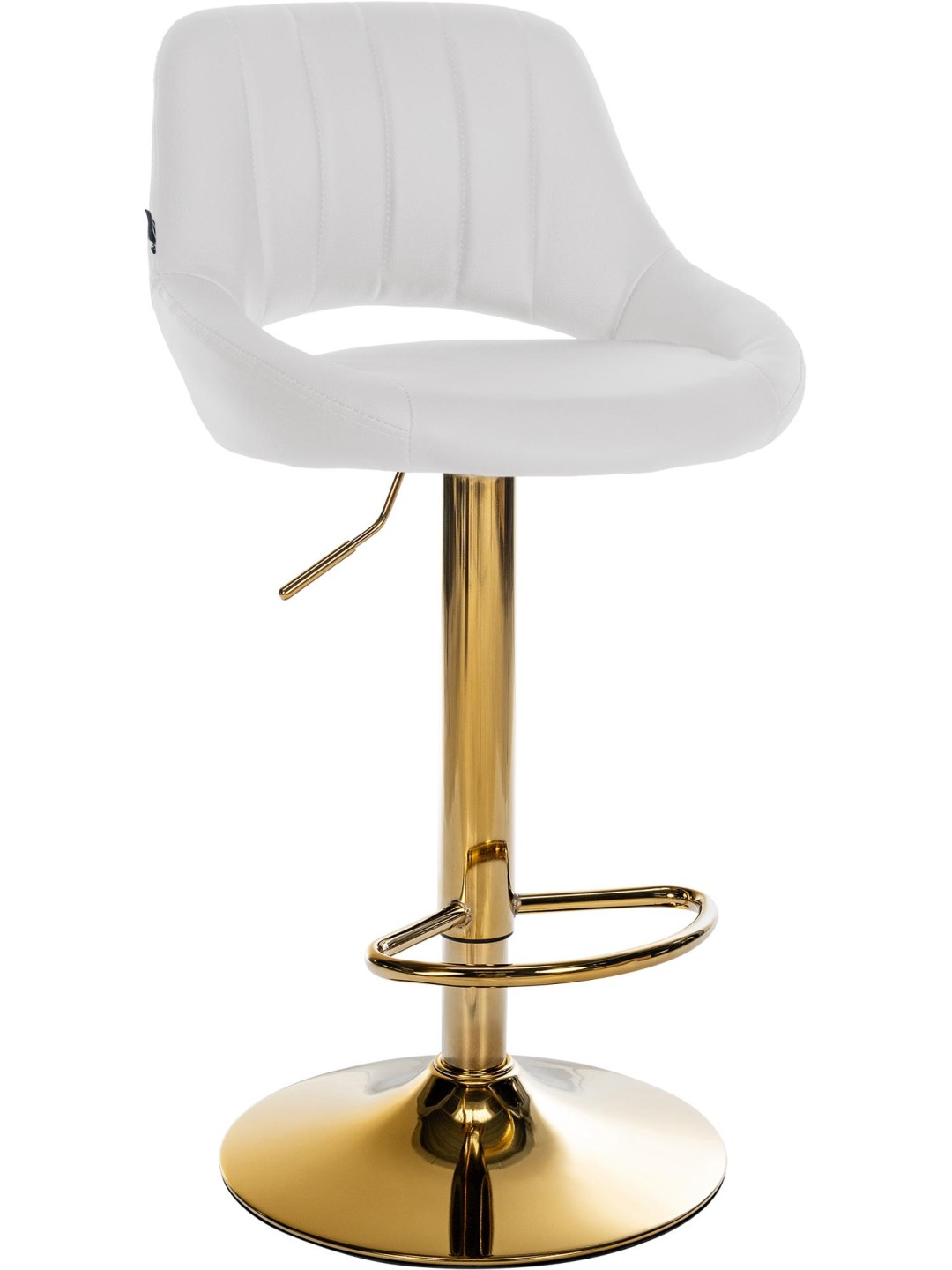 Barkruk Milet kunstleer goud, wit