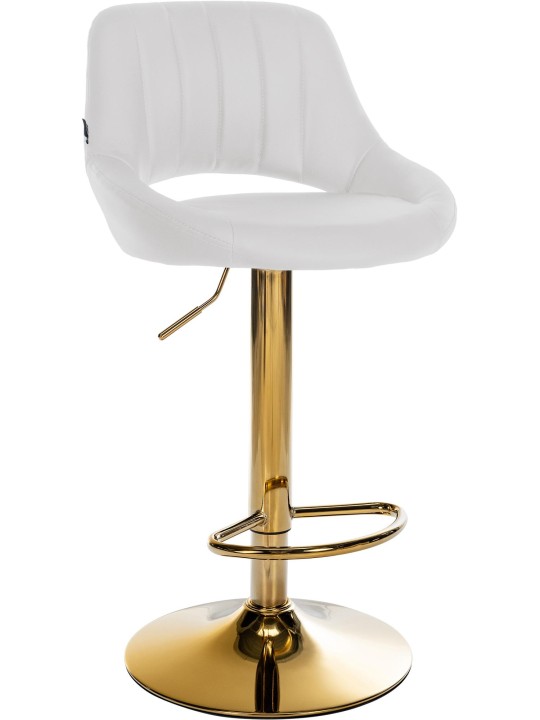 Barkruk Milet kunstleer goud, wit