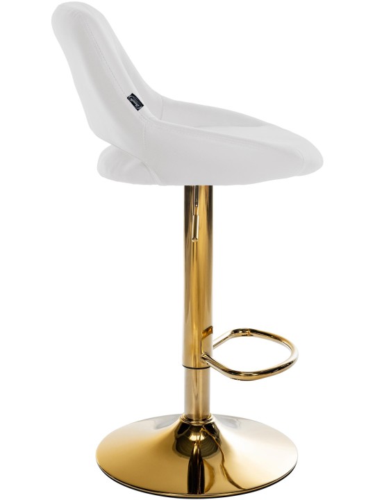 Barkruk Milet kunstleer goud, wit
