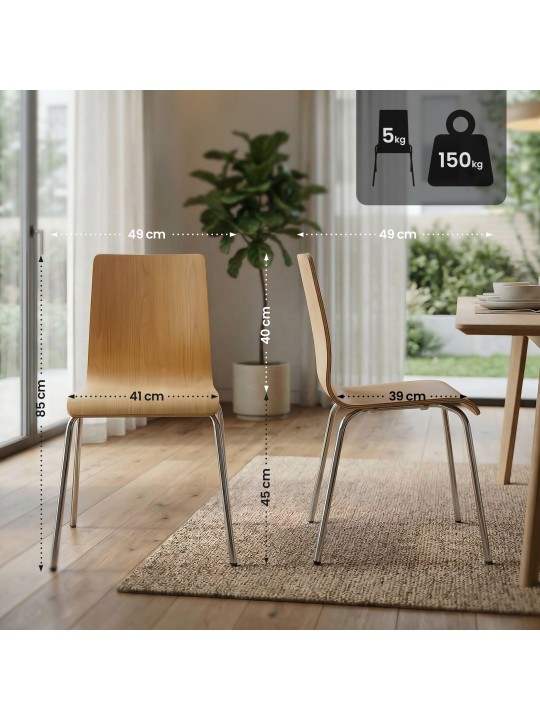 Set van 4 bezoekersstoelen Gahanna, natuur Set van 4 bezoekersstoelen Gahanna, natuur