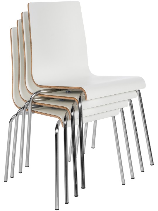 Set van 4 bezoekersstoelen Gahanna, wit