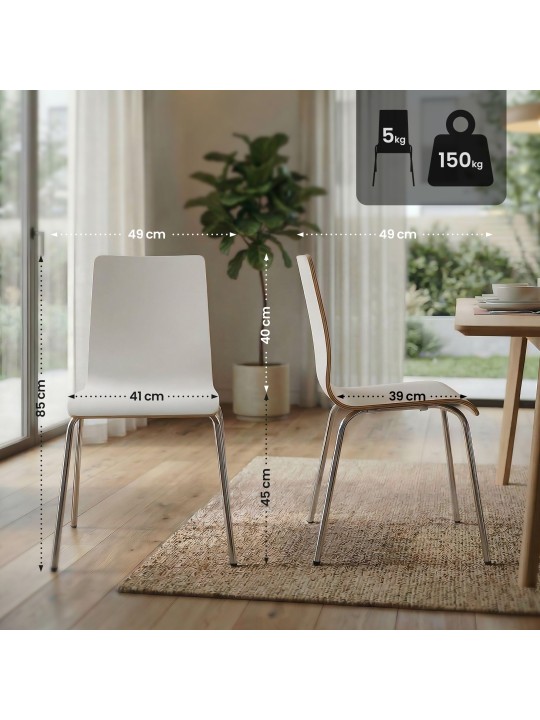 Set van 4 bezoekersstoelen Gahanna, wit