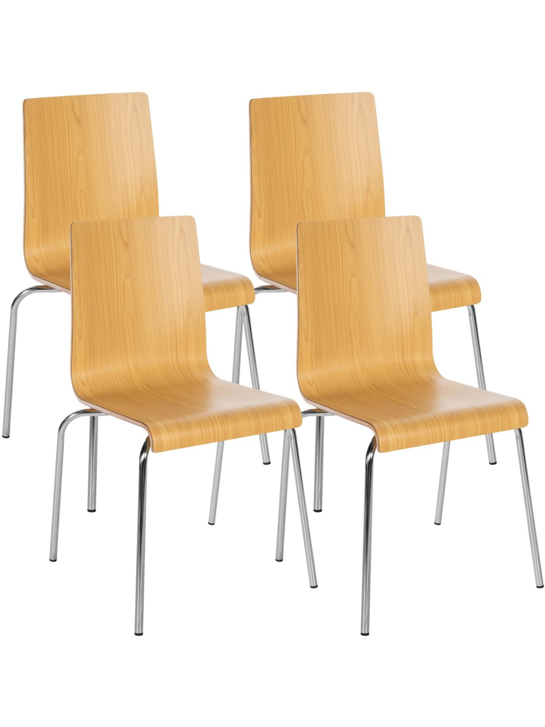 Set van 4 bezoekersstoelen Gahanna, natuur