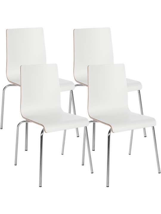 Set van 4 bezoekersstoelen Gahanna, wit