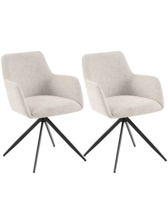 Set van 2 eetkamerstoelen Olema stof, crème Set van 2 eetkamerstoelen Olema stof, crème