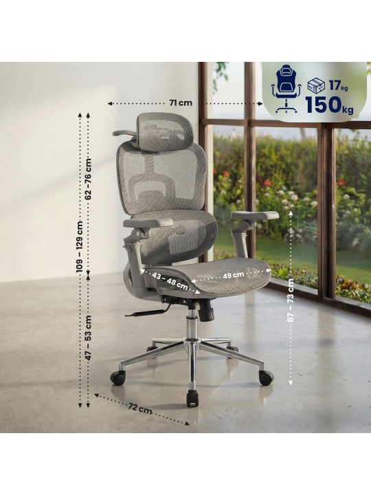 Bureaustoel Jenson, grijs