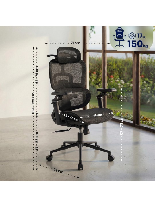 Bureaustoel Jenson, zwart