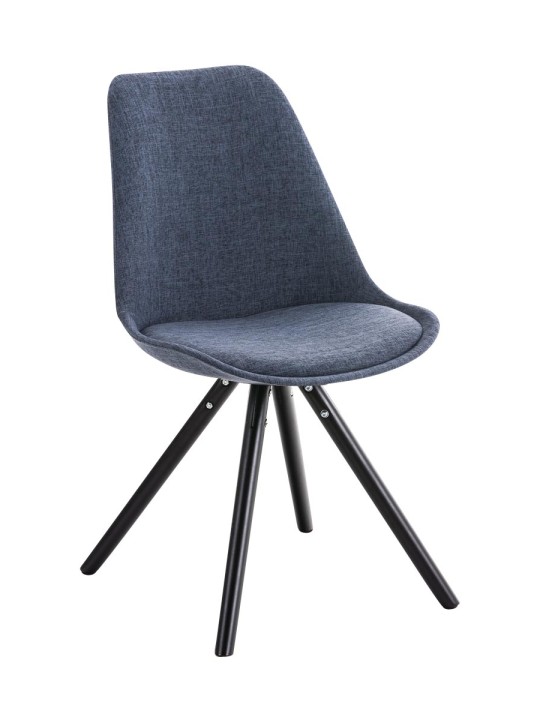Stoel Pegleg Stof Rond, blauw Stoel Pegleg Stof Rond, blauw