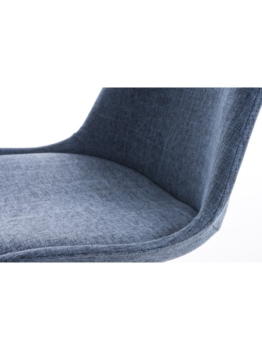 Stoel Pegleg Stof Rond, blauw Stoel Pegleg Stof Rond, blauw