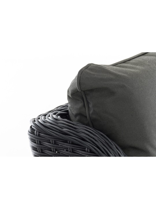 Breno fauteuil incl. voetenbank antraciet, zwart