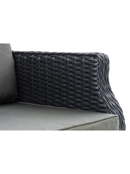 Breno fauteuil incl. voetenbank antraciet, zwart